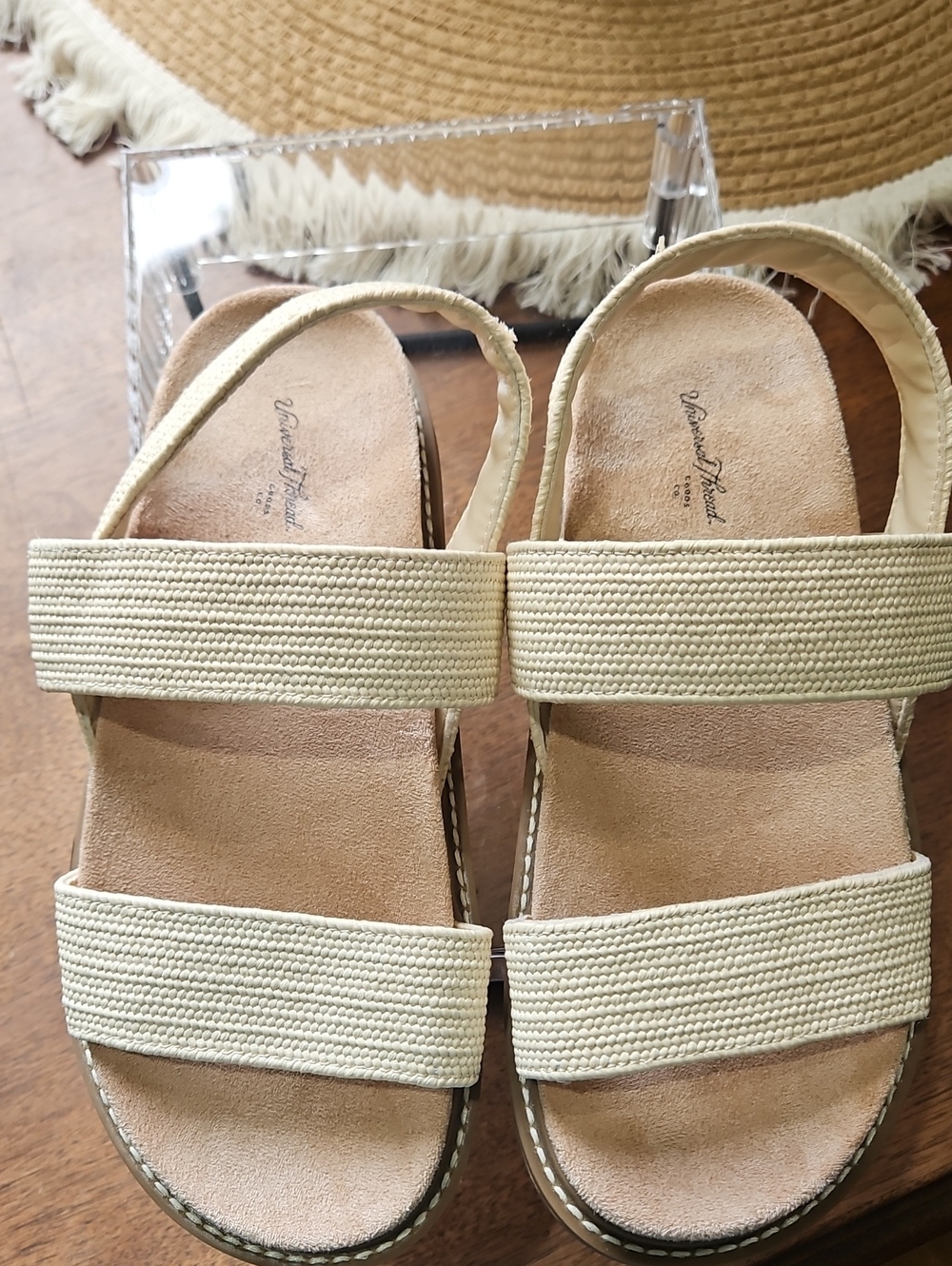 Universal Thread Cream Double-Strap Slingback Sandals